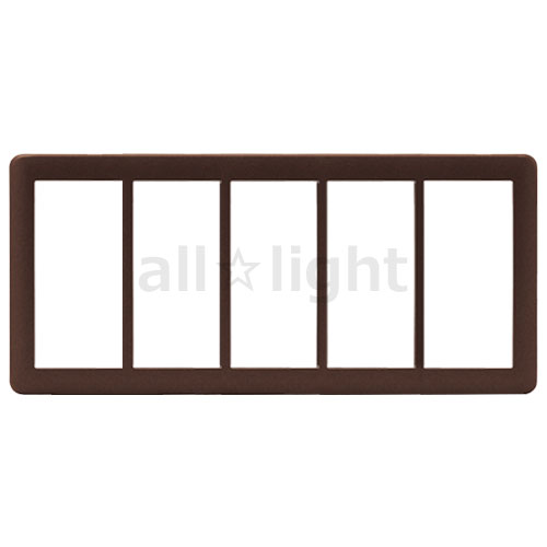 神保電器　J・WIDE SLIMシリーズ　スリムメタリック　スイッチプレート　5連用　ダークブラウンメタリ..