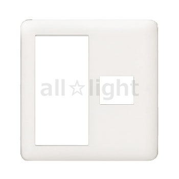 神保電器　J・WIDE SLIMシリーズ　スイッチ＋コンセントプレート　スイッチ＋1口　ピュアホワイト　NWPS1