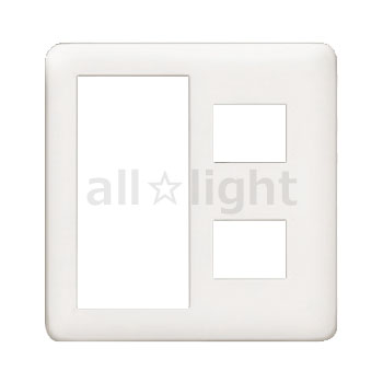 神保電器　J・WIDE SLIMシリーズ　スイッチ＋コンセントプレート　スイッチ＋2口　ピュアホワイト　NWPS2