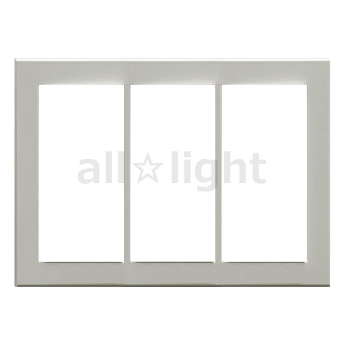 神保電器　J・WIDE SLIMシリーズ　スリムスクエアメタリック　スイッチプレート　3連用　シルバー　QWP..