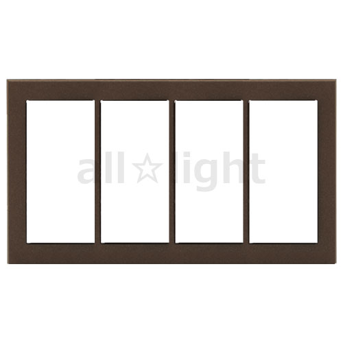 神保電器　J・WIDE SLIMシリーズ　スリムスクエアメタリック　スイッチプレート　4連用　ダークブラウ..