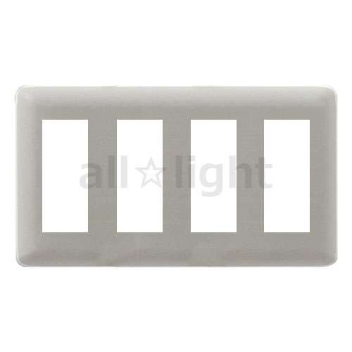 神保電器　J・WIDE SLIMシリーズ　スリムメタリック　2ピースコンセントプレート　ラウンドデザイン　4連用　12コ用　シルバー　WJD3333SV