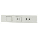 神保電器 NKシリーズ 家具・機器用3路スイッチ+コンセント+コンセントセット(什器用) ピュアホワイト(PW) KAG3542 ※受注生産品