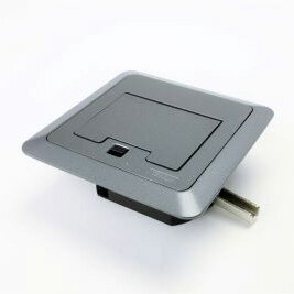 訳あり商品　TERADA　フロアコンセント　コンセントボックス＋角型プレート（シルバーメタリック）　※開封品　EEM10000のサムネイル