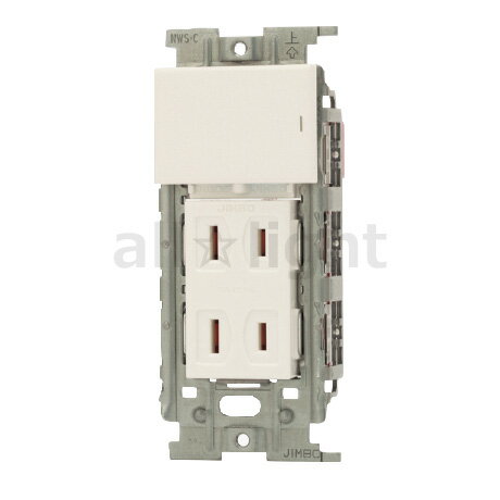 Rakuten - 神保電器　J・WIDE SLIMシリーズ　スイッチ組み合わせ　上段トリプル片切（15A）　下段ダブルコンセント（15A）　ピュアホワイト　NWS03440PW