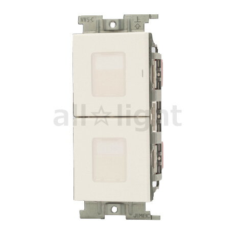 樂天商城 - 神保電器　J・WIDE SLIMシリーズ　スイッチ組み合わせ　上段ダブル片切マーク付き　下段ダブル3路マーク付き　15A　300V　ピュアホワイト　NWSM02032WPW