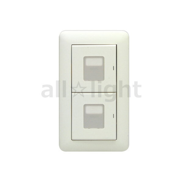 樂天商城 - 神保電器　J・WIDEシリーズ　スイッチ組み合わせ　1連2個用　マーク付　片切　15A　300V　ピュアホワイト　WJHM02001PW