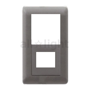 神保電器　J・WIDE SLIMシリーズ　スリムメタリック　スイッチ＋コンセントプレート　スイッチ＋1口　..