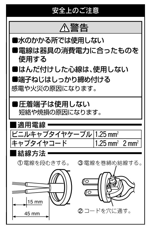 パナソニック　ゴムキャップ　非防水　15A　125V　2P　WH4007