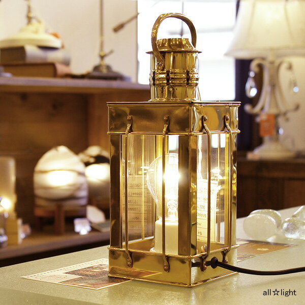 ゴーリキアイランド　テーブルランプ（ランタン）　スクエアーライト2　白熱電球40Wまで　屋内用　真鍮磨き仕上げ（ゴールド）　スクエアーライト2のサムネイル