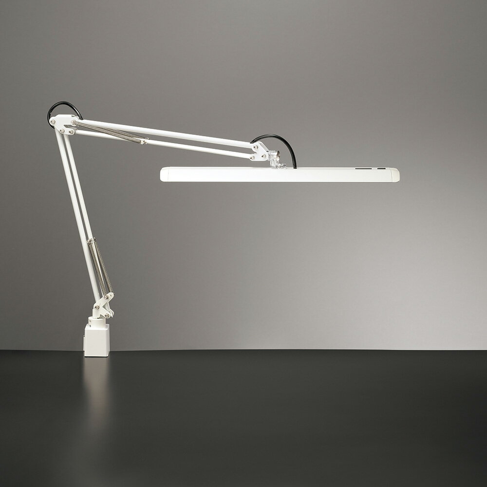 yamada LEDデスクスタンド ゼットライトシリーズ 白熱150W相当 昼白色 本体色：ホワイト（白） クランプタイプ 高演色 無段階調光 グレアレスシェード Z10GW