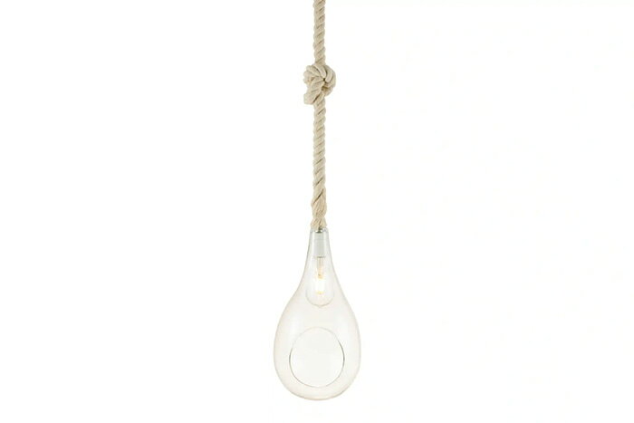 SWAN　BOTANIC HANGING LIGHT　ペンダントライト　引掛シーリング　ガラス / コード：コットン　800lm　2700K　クリア　Mサイズ　APE021WH