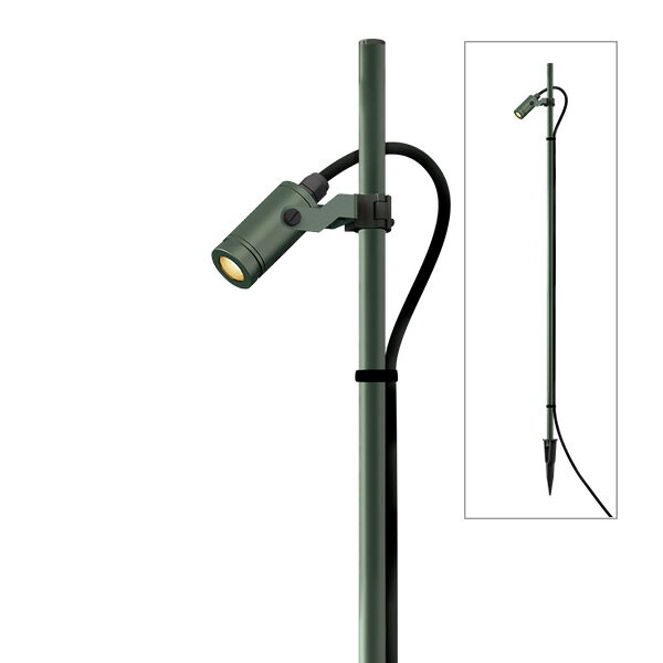 タカショー　DIA-30　ポールスポットライト　フレキシブル　H1000　12V/24V　LED1球　電球色　コード長2m　本体:チャコールグリーン　コード:99336900　トランス・アクセサリ別売　HBBD143C