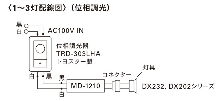 DNライティング　調光器　位相制御方式　調光範囲：1〜100％　AC100V　（器具と同時購入のみ）　TRD303LHA 2