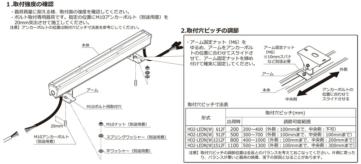 DNライティング 屋外用SeamlesstypeLED照明器具 HO2-LEDW 光源一体型 電源内蔵 非調光型 ワイド配光タイプ IP65 本体1212mm 温白色 3500K HO2LEDW1212FWW ※受注生産品 [3]
