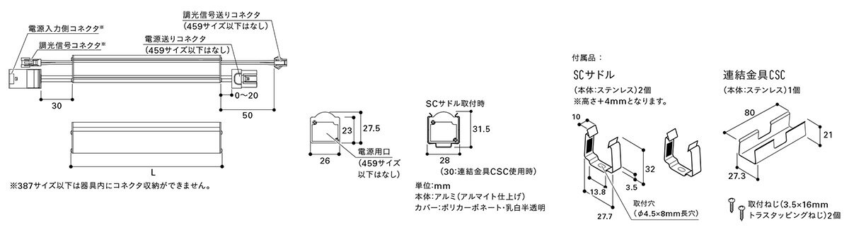 DNライティング　LED照明器具　SC3-LED-APL　コンパクト型LED間接照明器具　調光兼用型(PWM調光)　全長1241mm　温白色　SC3LED1241WWAPL 2