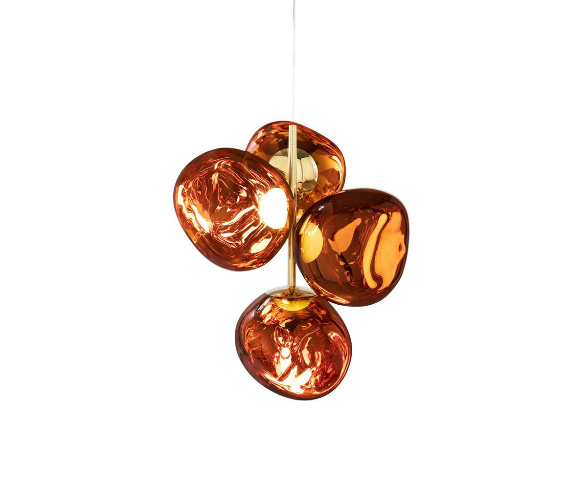 Tom Dixon　トム・ディクソン　シャンデリア　MELT MINI CHANDELIER（メルトミニシャンデリア）　天井直付　定格光束3200lm　内蔵LED24W　3000K　コッパー　MELTMINICHANDELIERCOPPERSC