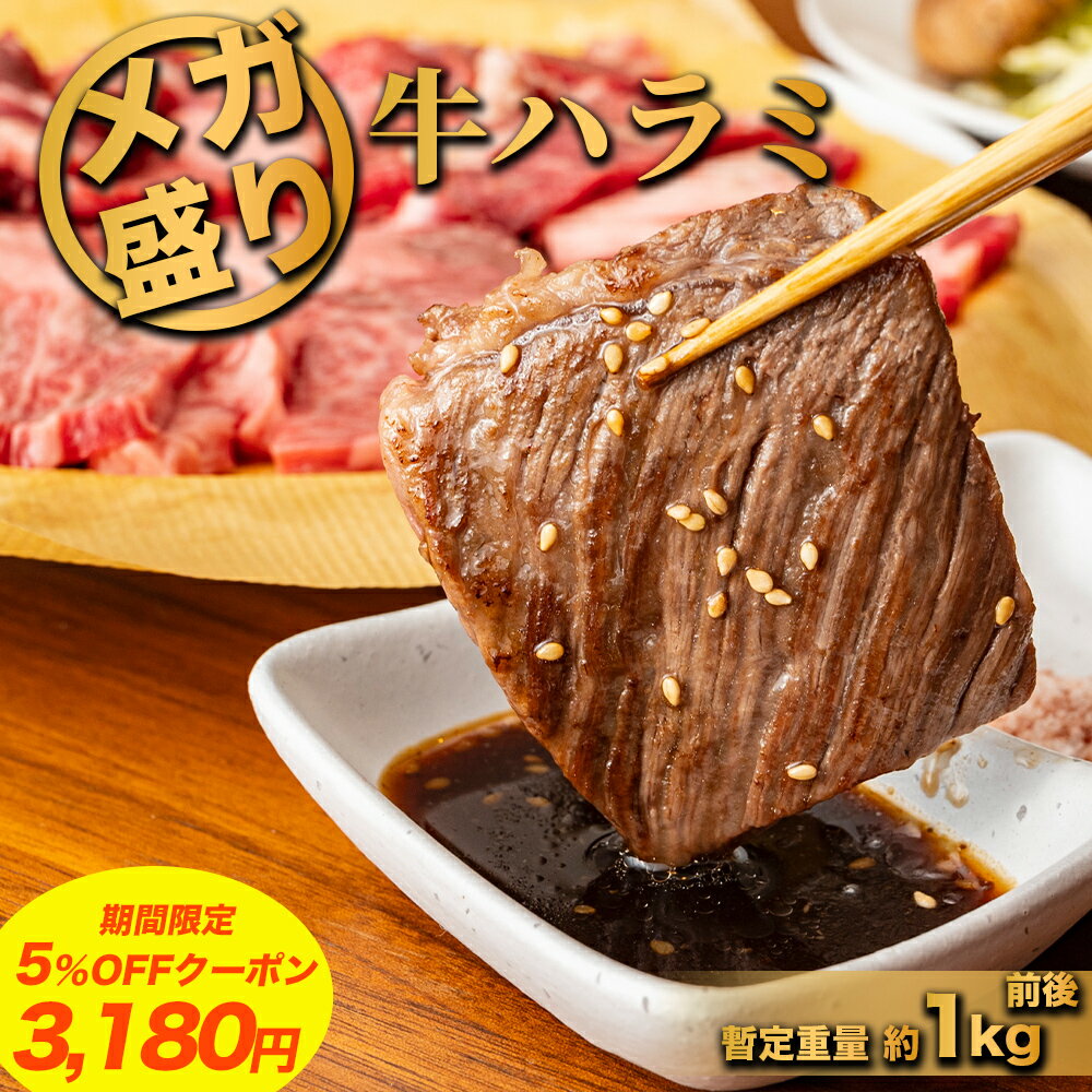 【 楽天スーパーSALE 5％OFFクーポン で3 180円】 牛ハラミ 焼肉 業務用 やわらか牛ハラミ メガ大盛り1kg 冷凍 オールミート 牛肉 bbq 肉各種ギフト対応 贈り物 プレゼント グルメ 父の日 プレ…