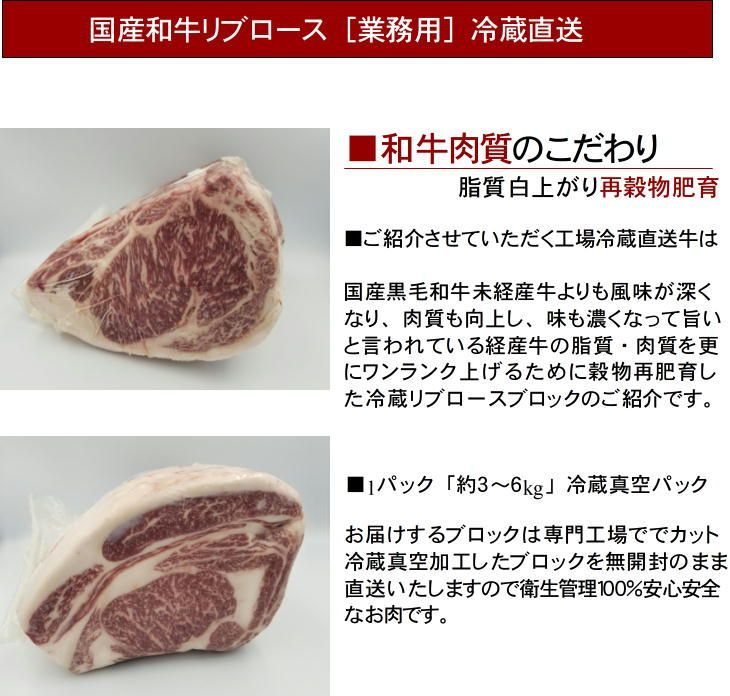 業務用 黒毛和牛リブロースブロック 真空1パック 暫定重量 約4kg前後 量り売り 牛肉 ブロック 送料無料 冷蔵直送 オールミート お肉 肉 精肉 加工品 BBQ バーベキュー お得 贈り物 プレゼント ギフト 御歳暮 お歳暮 2