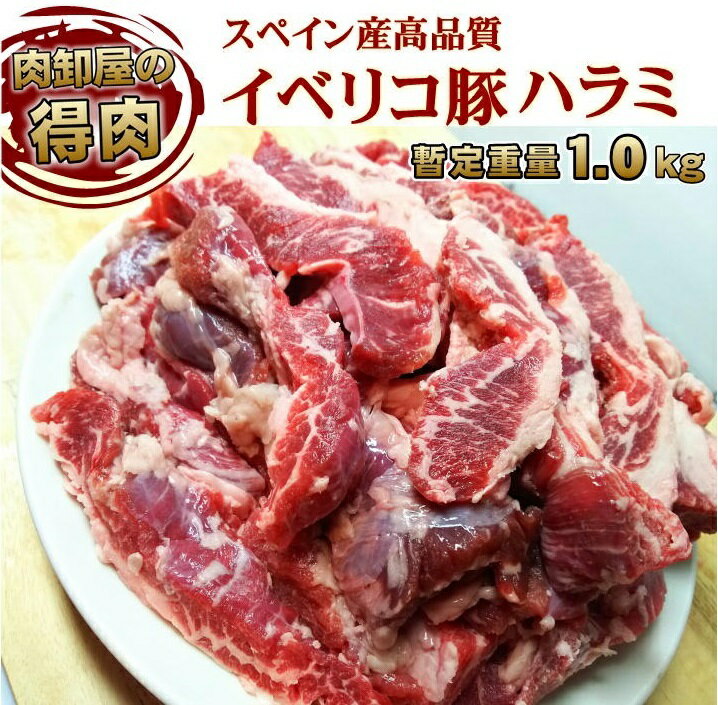 イベリコ豚 ハラミ 暫定重量 約1kg前後 量り売り【 冷凍 】 低カロリー ヘルシー オールミート お肉 肉 精肉 加工品 BBQ バーベキュー お得 贈り物 プレゼント ギフト 父の日 プレゼント 実用的