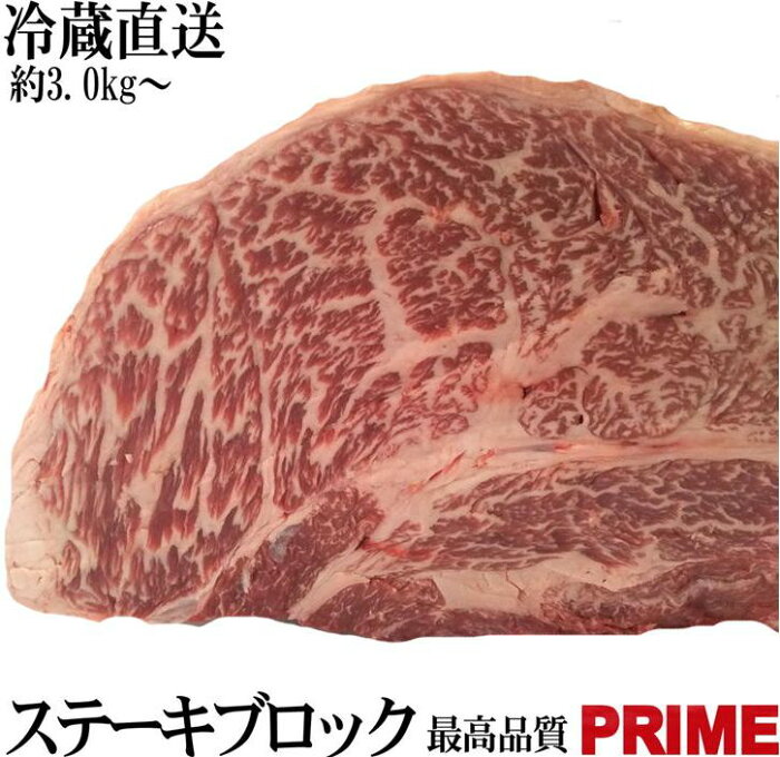 塊肉 かたまり肉 冷蔵直送 3kg〜 特上ステーキブロック 最高品質 プライム 業務用 ステーキ肉 牛肉 ブロック 焼肉