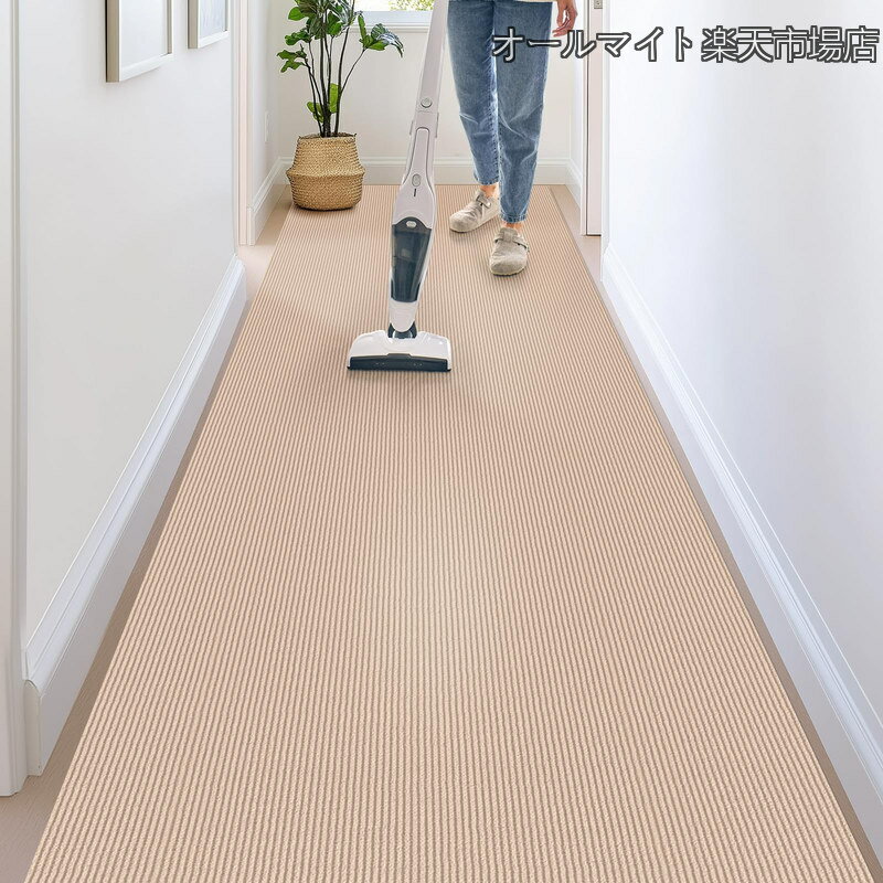 Rakuten - 【送料無料】洗える】 廊下敷き ロールカーペット 60X600cm 敷き詰め タイルカーペット ロングマット 足腰負担軽減 滑らない ずれない 床保護 キズ防止 敷物 ラグ 吸着マット お年寄り・お子様・ペットにも安心