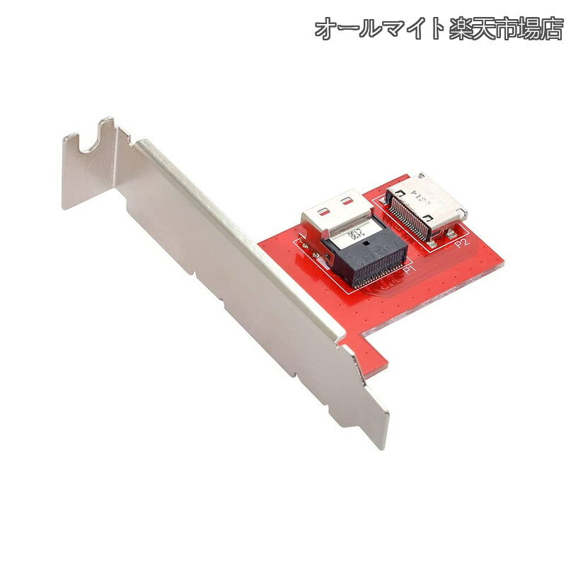 Rakuten - 【送料無料】4.0 スリムライン SAS SFF-8654 → Oculink SFF-8611 SFF-8612 PCBA メスアダプター ブラケット付き