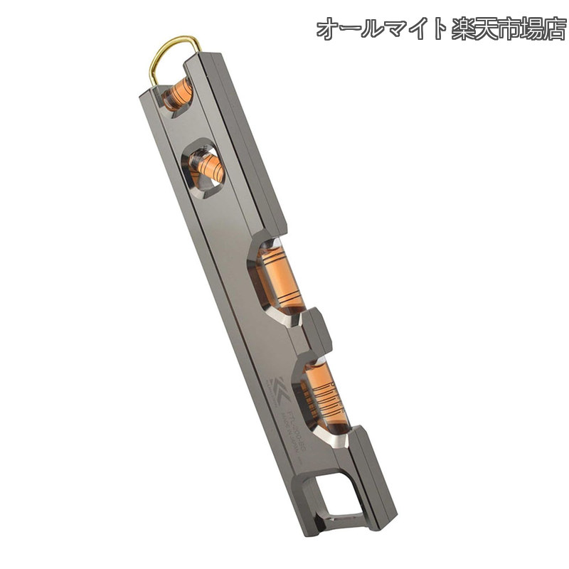 Rakuten - 【送料無料】アルミ水平器 黒金 幅約215mm 気泡オレンジ FTL-200-BG