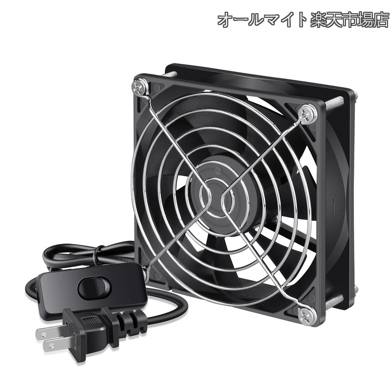 Rakuten - 【送料無料】92mmx25mm 9cm 100V 110V 120V AC アキシャル軸流ファン 工業換気扇、塗装ブース、DIY FAN 多用途扇風機 排気プロジェクトブラシレス冷却ファンダクトファン ボールベアリング（アルミフレーム)