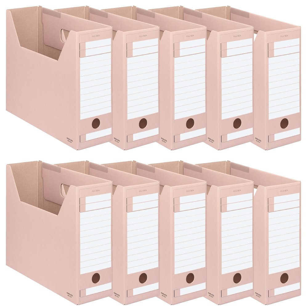 Rakuten - 【送料無料】ファイルボックス Dタイプ 収納幅94mm A4 10個 ピンク