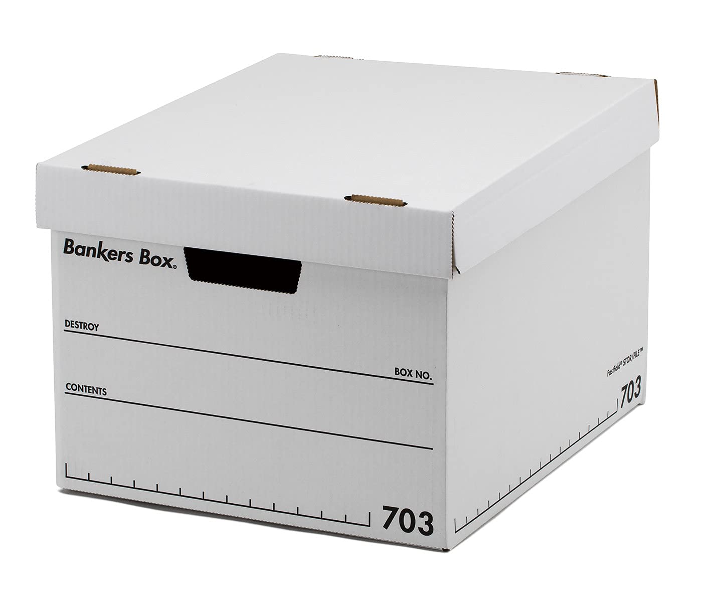 Rakuten - 【送料無料】バンカーズボックス 703S 白/黒 3個1セット 収納ボックス Mサイズ ふた式 1005901