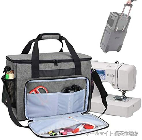 商品の特徴・寸法：42cm×21.6cm×31.7cm。このミシントートバッグはBrother、Singer、Janome、Bernina、およびほとんどの標準的なミシンと互換性があります 。(ミシンおよび付属品は含まれておりません。)・大容量：メイン室には大切なミシンを収納して、 6つのポケットには糸、針、スプール、指ぬき、テープ、はさみ、ボビン、またはその他のミシンアクセサリーを収納することができます。・持ち運びに便利：パッド付きハンドルと取り外し可能なショルダーストラップとキャリーのハンドルを通せるキャリーサポーターがあって、ミシンの移動がラクラクです。・良質：耐久性のあるナイロン素材を使用して、丈夫で長持ちします。 4つのゴム製ボトルは、バッグが滑るのを防ぎ、磨耗を避け、またこのバッグを支えます。・オシャレ：このミシンキャリーバッグは休日、クラス、パーティーなどに活躍するかも。母の日、クリスマス、誕生日、記念日、バレンタインデーにお母さん、妻、友人へのプレゼントにもおすすめます。お客様都合のキャンセルはお控えください。また他モールにて併売を行っており、Amazon 社のFBA マルチチャネルサービスを一部活用しております。梱包にAmazon ロゴの記載やAmazonの配達員が商品をお届け、また置き配になる可能性がございますので予めご了承ください。