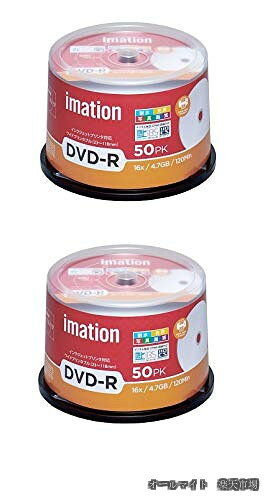 imation イメーション 1回録画用 CPRM対応 耐水・光沢写真画質（ウォーターシールド）DVD-R 120分 IM035 (片面1層/1-16倍速/50枚) x2個セット