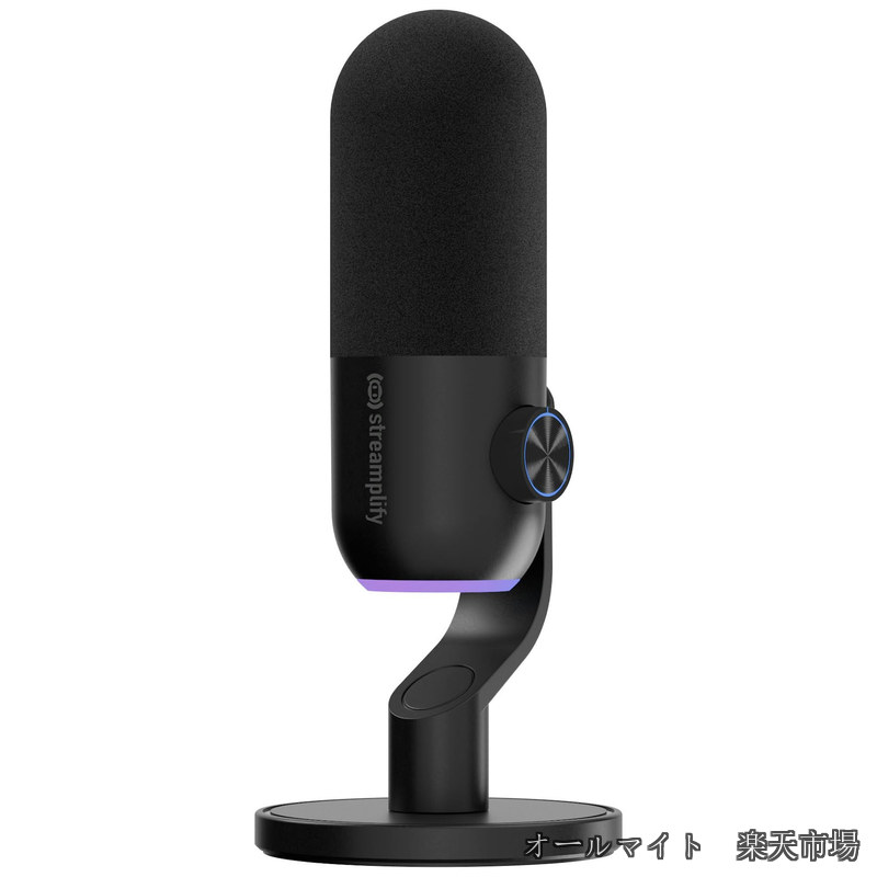 Streamplify マイク コンデンサーマイク 単一指向性マイク MIC Mini MIC-MINI-48-RGB-ST-BK