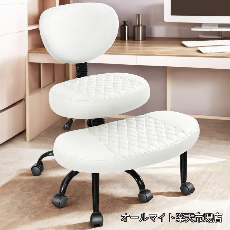 Rakuten - 【送料無料】あぐらチェア オフィスチェア 瞑想椅子 あぐら椅子 ヨガソウルシート用 ADHD対応 360°回転フットレスト 多姿勢チェア 高さ調節可能 省スペース 人間工学設計 疲れない デスクチェア 在宅ワーク ホワイト D18