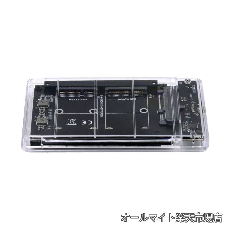 Rakuten - 【送料無料】Mini-SATA SSDカード JOBD Raid0 スパンブリッジからUSB3.0 Type-C USB-C 2.5インチ SATA コンボエンクロージャー