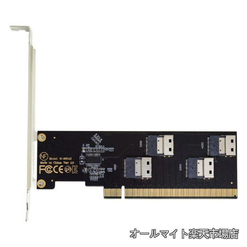 Rakuten - 【送料無料】スリムラインフォー SFF-8654 4X 4 NVME to PCIE Express 3.0 4.0 RAID カード VROC Raid0 ハイパーアダプター