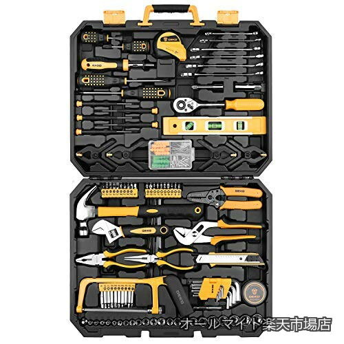 Rakuten - 【送料無料】168点 ホームツールセット 工具セット 家庭用 日曜大工 DIYセット 作業工具セット 家具の組み立て 住まいのメンテナンス用 修理道具セット 便利な収納ケース付き