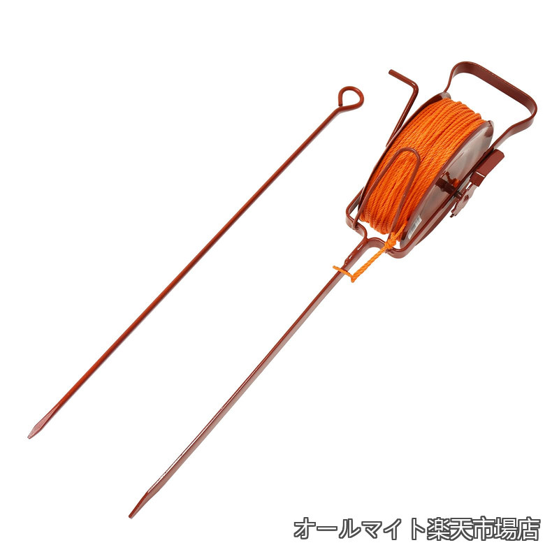 【送料無料】田引き車 110mロープ付 巻取り器 田植え 苗 真っ直ぐ 畝 農業用 ハウス 設置 土壌 農家 農作業