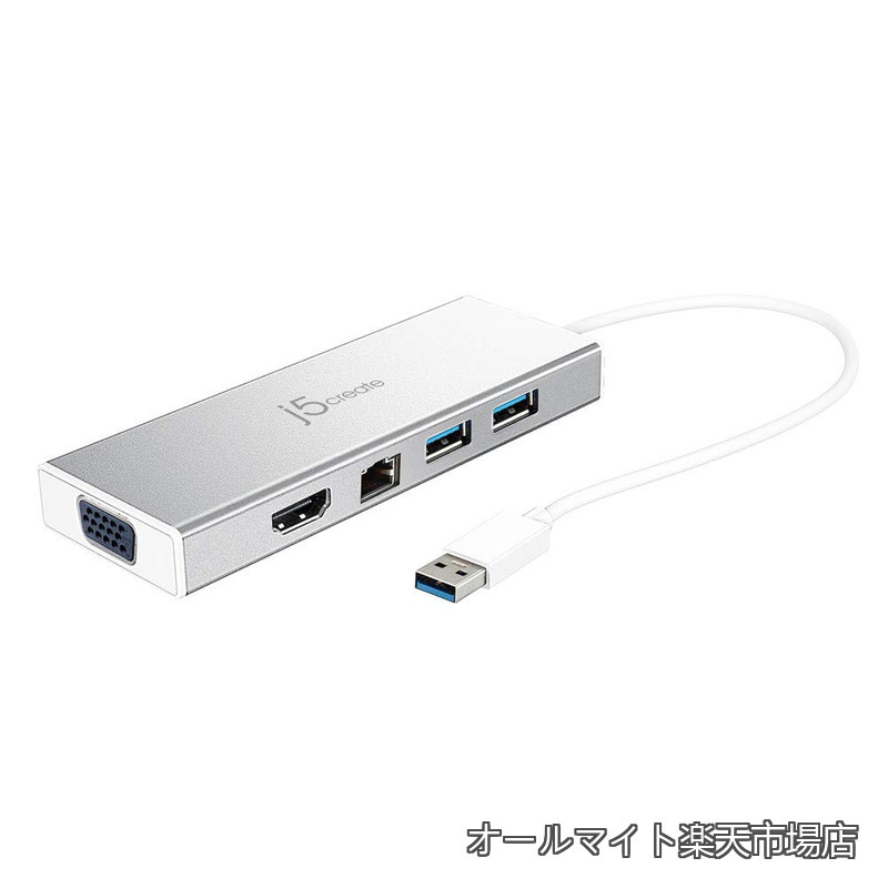 USB 3.0 5in1 デュアルモニタ ドッキングステーション USB3.1 Type-Ax2 5Gbps フルHD 60Hz HDMI VGA ギガビット有線LAN Micro-B power in 最大QWXGA（2048×1152） 1080P 60Hz対応 Windows11/ Mac対応 JUD380-EJ