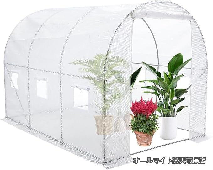 【送料無料】農業ビニールハウス 家庭菜園 大型 ビニール温室 大容量 家庭用 簡易 風対策 霜よけ 雨よけ 虫よけ 2坪 3mx2mx2m