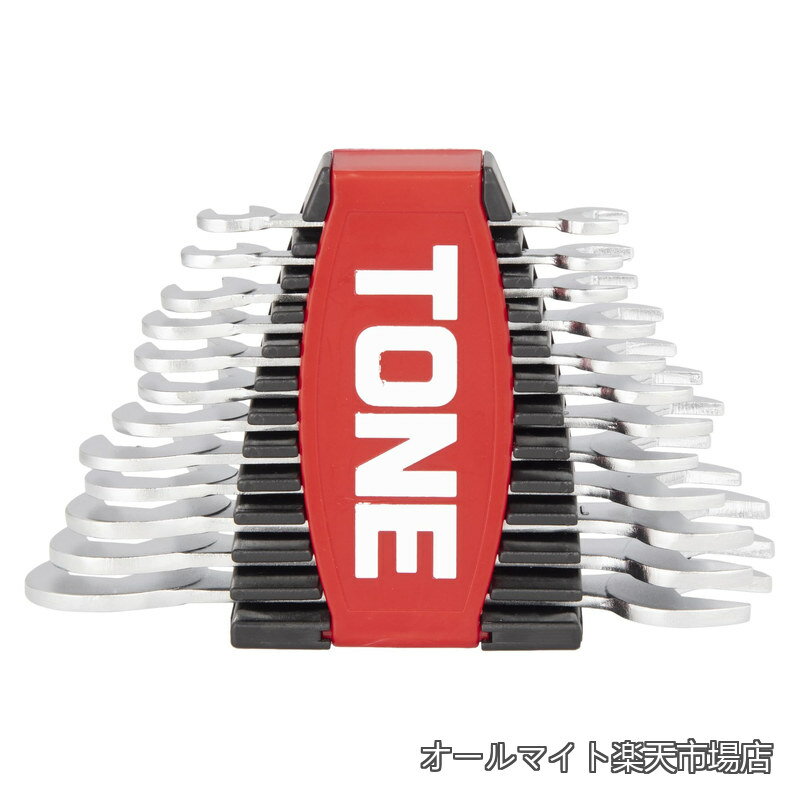 乐天商城 - 【送料無料】薄型スパナセット(ホルダー付) DSTO1200P レッド/ブラック 内容12点