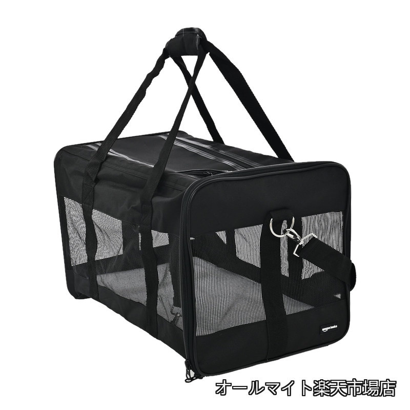 樂天商城 - 【送料無料】ペットソフトキャリーバッグ 50L×30W×30H cm 犬 ・猫用 10kgまで Lサイズ ブラック