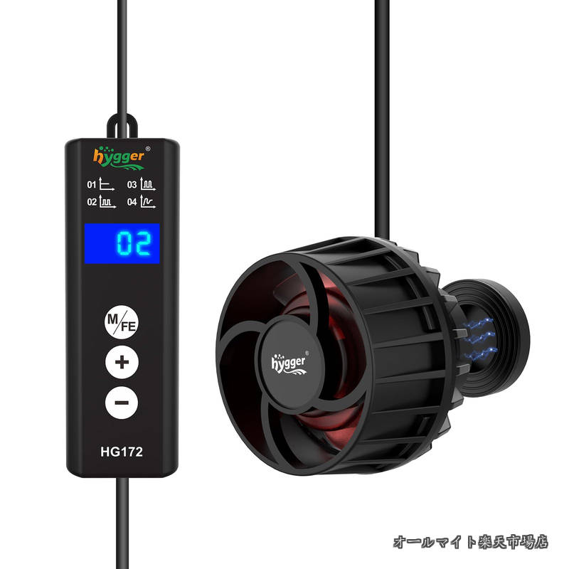 【送料無料】水流ポンプ 小型 強力 3000L/H 4モード水流 10段階流量/周波数調節 フィードモード ウェーブポンプ 循環ポンプ 水中ポンプ マグネット 低騒音 海水・淡水水槽対応 6W