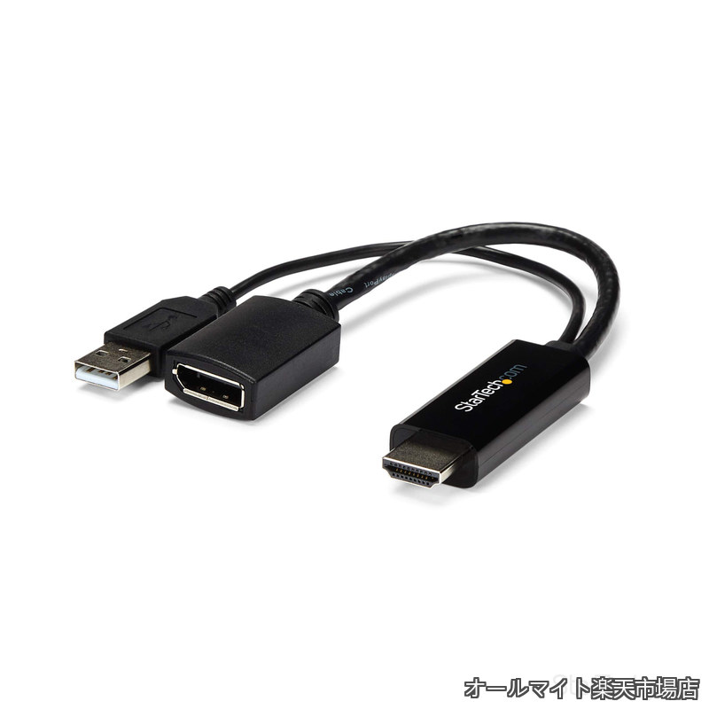 【送料無料】HDMI - DisplayPort変換アダプタ 4K/30Hz HDMI - ディスプレイポートビデオコンバーター USBバスパワー対応 HD2DP