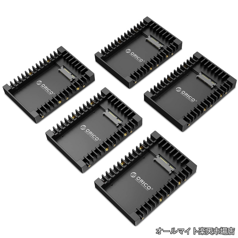 [무료 배송] 2.5 -> 3.5 변환 2.5 인치 HDD / SSD 변환 마운터 SATA 인터페이스 내장 HDD 케이스 3.5 인치 변환 브래킷 나사 포함 블랙 1125SS-5PCS