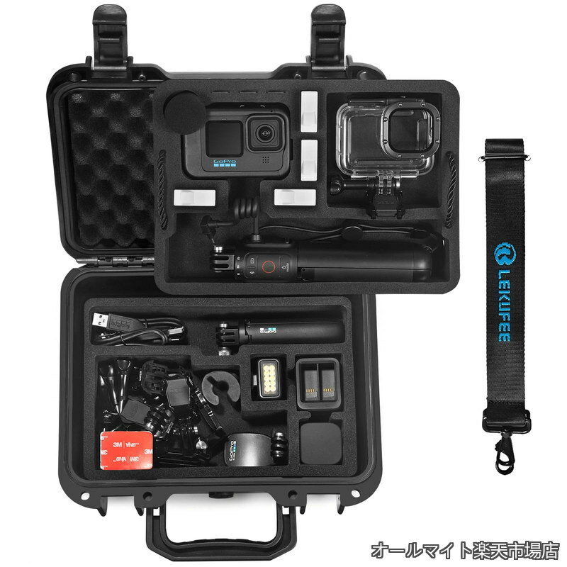 Gopro Hero 13防水ハードケース Gopro Hero 13/12/11/10/9/8 LIT Hero Hero 4K Media Mod/Volta/Creator Edition/アクションカメラおよびその他のアクセサリーに対応 (ケースのみ)