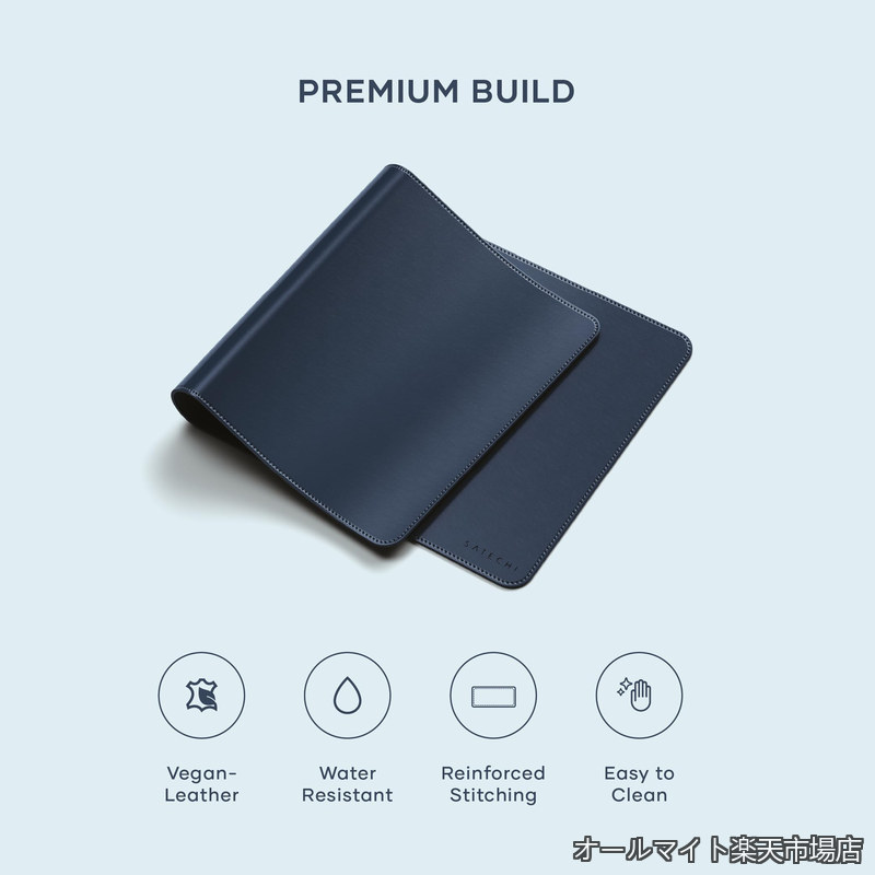 【送料無料】ヴィーガンレザーデスクマット 両面 大型マウスパッド 革製 防水 、ゲーミング・ オフィス・リモートワークデスクパッド (68 x 31.5 x 0.3cm) (ブルー) allmight1-10046699 オールマイト 楽天市場店 サンプル画像2