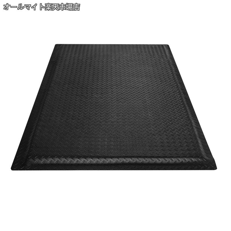 Rakuten - 【送料無料】疲労軽減マット 快適クッション 作業マット 92cm*152cm 厚さ24mm 表面PVC 発泡裏地 ゴム底面 体圧分散 高耐久 防滑 冷え防止 立ち仕事用 工場 倉庫 黒
