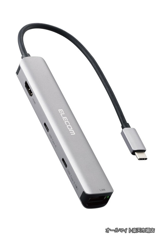 Rakuten - 【送料無料】USB-Cハブ ドッキングステーション 6in1 スリムタイプ PD 100W対応 4K60Hz対応 HDMI MacBook MacBook Air MacBook Pro iPad対応 ブラック DST-W09